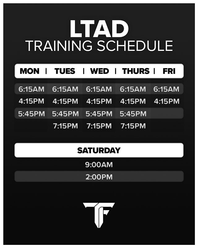 LTAD TRAINING SCHEDULE 2026
